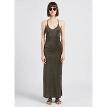 Beliza - Lange - strakke jurk met v-hals katoenblend - XL Maat - Zwart
