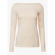 Esprit - Tee-shirt col bateau ajusté en coton mélangé - Taille S - Rose
