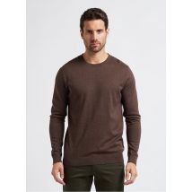 Selected - Regular-fit - katoenen trui met ronde hals - S Maat - Bruin