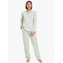 Laurence Tavernier - Geruite pyjama van katoenflanel - S Maat - Wit