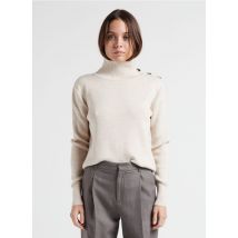 Valentine Gauthier - Wollen trui met opstaande kraag en knopen - 38 Maat - Wit
