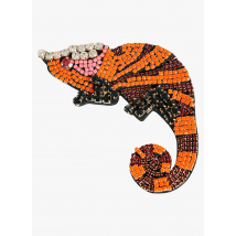 Essentiel Antwerp - Broche van messing en andere materialen - kameleon - Een Maat - Multikleurig