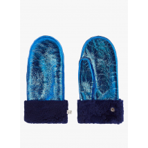 Toasties - Manoplas metalizadas de piel de oveja - Talla S - Azul