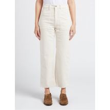 Acquaverde - Wijde katoenen broek met hoge taille - 25 Maat - Beige