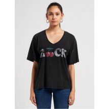 Le Temps Des Cerises - Tee-shirt ample Col V en coton - Taille L - Noir