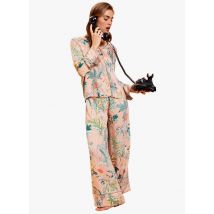 Laurence Tavernier - Satijnachtige pyjama met bloemenprint - S Maat - Roze