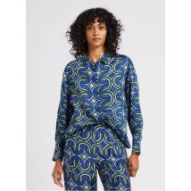 Bella Jones - Rechte blouse met klassieke kraag en print - 2 Maat - Blauw