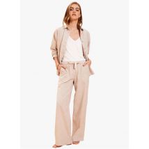 Laurence Tavernier - Ruimvallende - flanellen broek met chiné-effect - S Maat - Beige