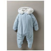 Cyrillus - Combi-pilote vichy doublée polaire - Taille 1M - Bleu