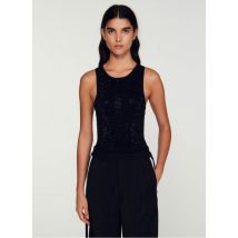 Sandro - Body met ronde hals en strass - 2 Maat - Zwart