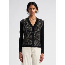 Paul Smith - Vest met v-hals en print wolblend - L Maat - Zwart