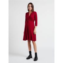 Seraphine - Vestido corto con cuello de pico - Talla 14 - Rojo