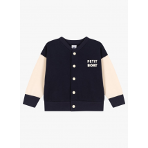 Petit Bateau - Gerade geschnittener baumwollblouson mit college-kragen - Größe 36M - Blau