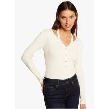 Morgan - Gebreide trui met knopen - L Maat - Beige