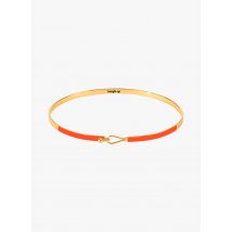 Bangle Up - Bracelet fin avec fermoir goutte en métal doré émaillé - Taille 1 - Orange