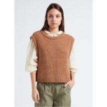 Emile Et Ida - Mouwloze trui van wolmix met ronde hals - M Maat - Wit