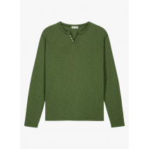 Harris Wilson - Regular-fit - katoenen t-shirt met tuniekhals - S Maat - Groen
