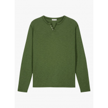 Harris Wilson - Tee-shirt col tunisien en coton - Taille S - Vert