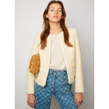 Gerard Darel - Veste ouverte tweed en laine vierge et coton - Taille 40 - Beige