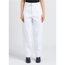 Soeur - Pantalón ancho de algodón de talle alto - Talla 36 - Blanco
