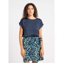 Vila - Top vaporoso con cuello redondo de poliéster reciclado - Talla 34 - Azul