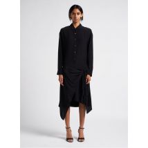 Theory - Uitlopende jurk met klassieke kraag - 6 Maat - Zwart