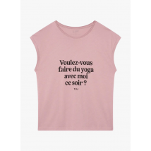 Yuj Yoga Paris - Camiseta recta de mezcla de algodón con cuello redondo - Talla M - Rosa