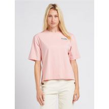 Indee - Tee-shirt col rond brodé en coton - Taille M - Rose