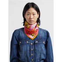 Inoui Editions - Vierkant - zijden sjaaltje met print - Een Maat - Oranje