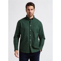 Selected - Camisa recta de algodón - Talla L - Verde