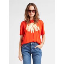 Berenice - Rundhals-t-shirt aus baumwoll-mix mit siebdruck - Größe XS - Orange