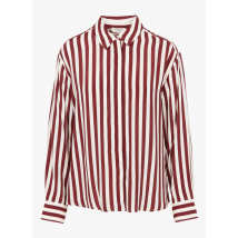 Caroll - Gestreepte blouse met klassieke kraag - 40 Maat - Rood