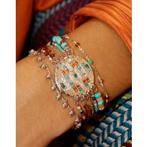 Hipanema - Manchette multiliens en pierres - Taille M - Doré