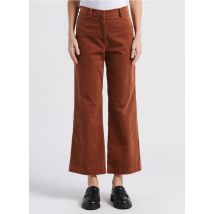 Sessun - Pantalon taille haute droit en coton - Taille 38 - Marron