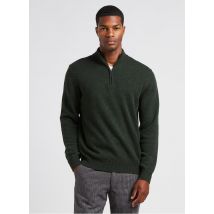 Hackett - Pull col montant zippé en laine - Taille L - Vert