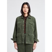 Acquaverde - Chaqueta holgada de algodón con cuello clásico - Talla XS - Caqui