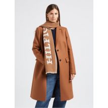 Tommy Hilfiger - Lange jas met reverskraag wolblend - 40 Maat - Bruin