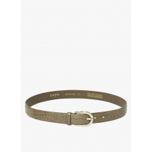 Zapa - Leren ceintuur met krokodillenmotief - 80 Maat - Beige