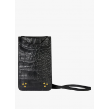 Jerome Dreyfuss - Etui téléphone en cuir croco - Taille Unique - Noir