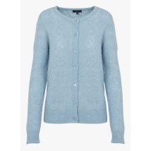 Caroll - Recht vest met ronde hals wolblend - M Maat - Blauw