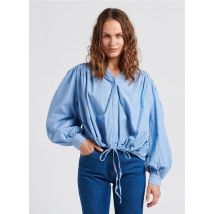 Berenice - Camisa de algodón con cuello clásico - Talla 34 - Azul