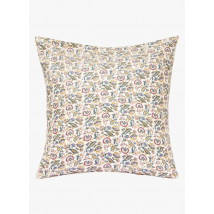 Louise Misha - Kussensloop van biokatoen met bloemenprint - 65x65 cm Maat - Beige