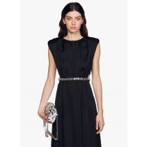 Sandro - Vestido midi evasé con cuello redondo - Talla 36 - Negro