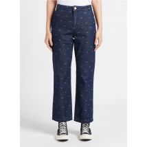 I Code - High waist straight cut jeans aus baumwolle mit motiven - Größe 27 - Blau