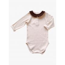 Apaches Collections - Body col claudine en coton - Taille 12M - Beige