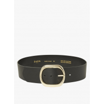 Zapa - Brede - gladde - leren ceintuur - 80 Maat - Zwart