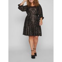 Evoked - Korte jurk met ronde hals en lovertjes - 48 Maat - Zwart