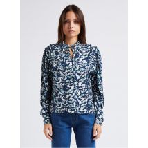 Berenice - Top met opstaande kraag en print - 36 Maat - Blauw