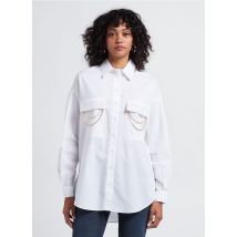 Liu Jo - Camisa de cuello clásico con detalles de fantasía en algodón - Talla 46 - Blanco