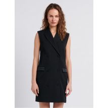 One Step - Kurzkleid mit reverskragen und knopfleiste - Größe 36 - Schwarz